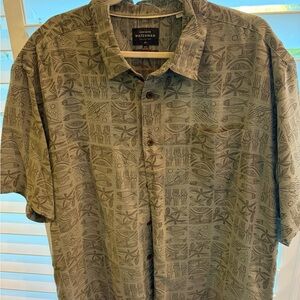 Quiksilver Olive Green Short-Sleeve Button-Down Camp Shirt